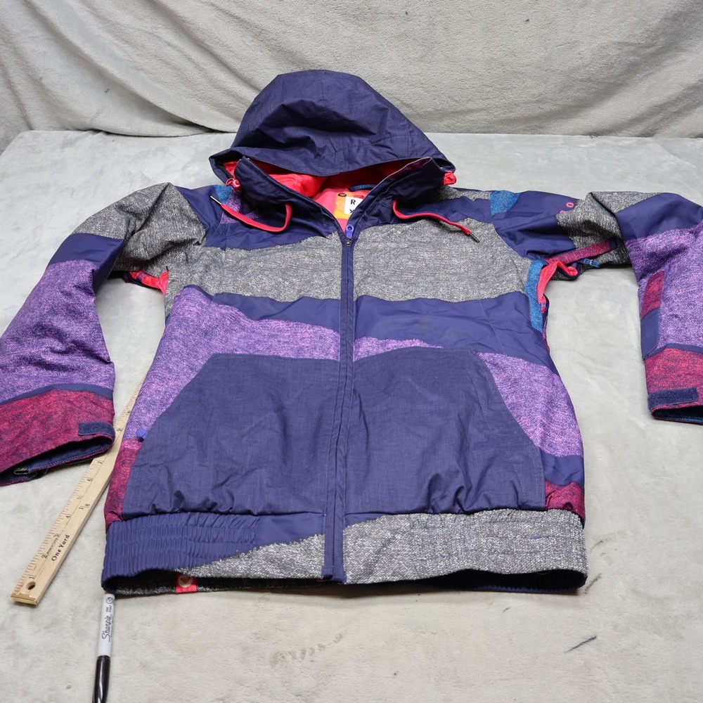 Roxy Jacket Womens Medium Purple Waterproof Hooded Ski Snow Winter Long Slim Fit